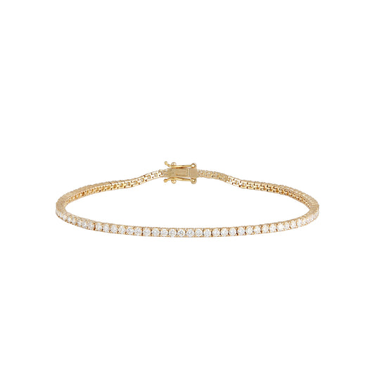 2CTW Lab Diamond Tennis Bracelet - 9K Gold