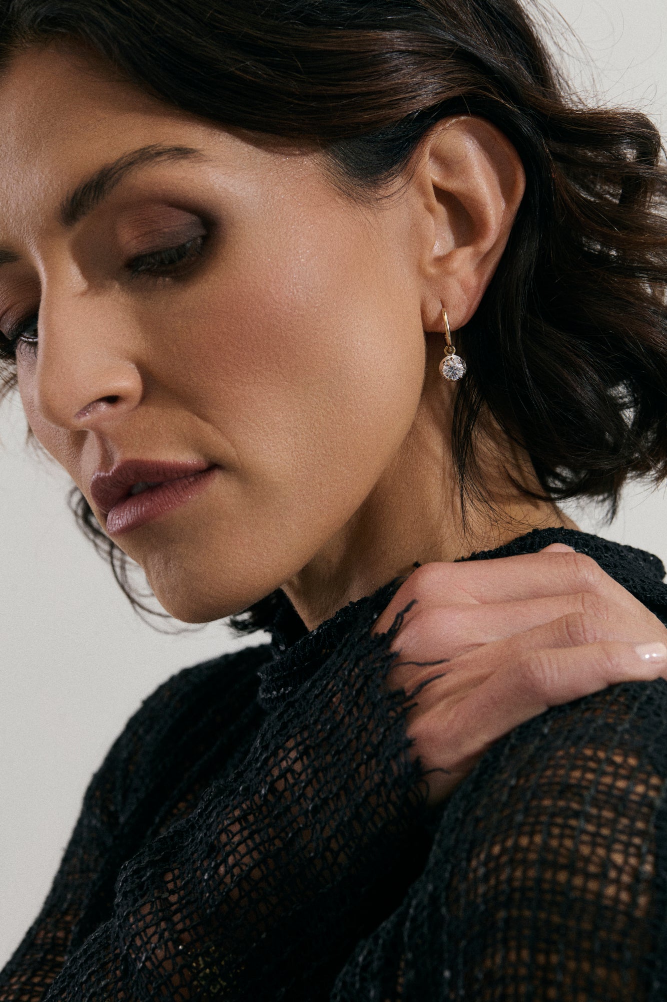 2CTW Lab Diamond Scallop Drop Earrings - 9K Gold